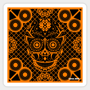 orange picnic in skeleton pattern ecopop Sticker